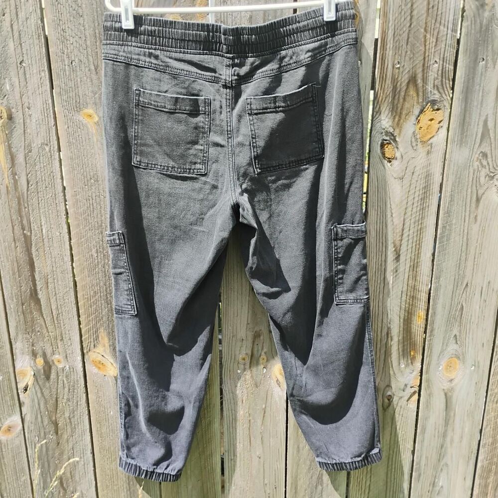 Sonoma Black Cargo Jeans Elastic Waist Women's Medium Grunge Baggy Comfort Pants - Picture 5 of 7